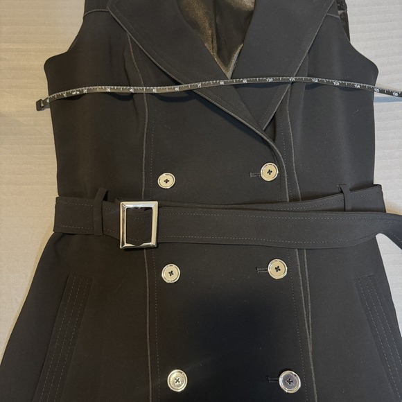 White House Black Market Sleeveless Trench Iconic Women Dress in Black Size 2 - Picture 2 of 5